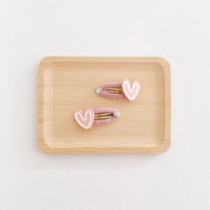 Girl Hair Clip Heart Diamond Pair (GHP9650)